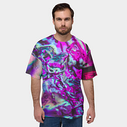 Футболка оверсайз мужская Жидкое буйство красок, цвет: 3D-принт — фото 2