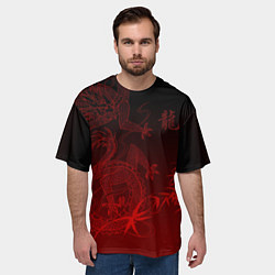 Футболка оверсайз мужская Дракон в градиенте, цвет: 3D-принт — фото 2