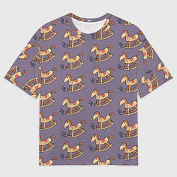 Мужская футболка оверсайз Деревянные лошадки качалки