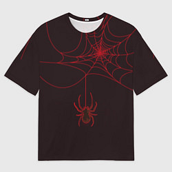 Футболка оверсайз мужская Красная паутина, цвет: 3D-принт