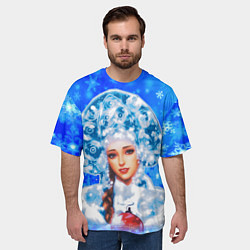 Футболка оверсайз мужская Красивая русская снегурочка, цвет: 3D-принт — фото 2