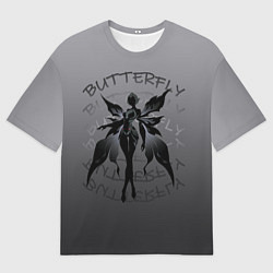 Мужская футболка оверсайз Dark butterfly