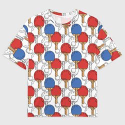 Мужская футболка оверсайз Настольный теннис - ракетки