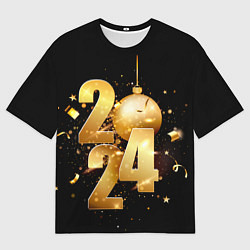 Футболка оверсайз мужская Новый 2024 год, цвет: 3D-принт