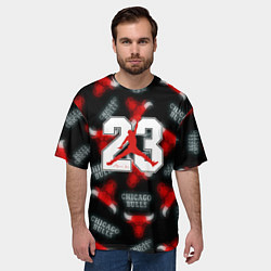 Футболка оверсайз мужская Basketball jordan logo, цвет: 3D-принт — фото 2