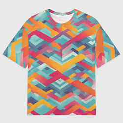 Мужская футболка оверсайз Жёлтые ретро стрелки