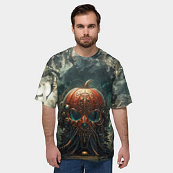 Футболка оверсайз мужская Кибернетическая тыква, цвет: 3D-принт — фото 2