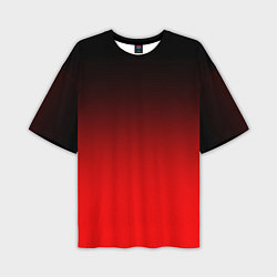 Мужская футболка оверсайз Градиент: от черного до ярко-красного