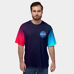 Футболка оверсайз мужская Наса корп спейс, цвет: 3D-принт — фото 2