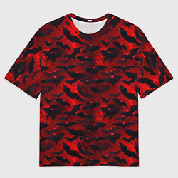 Футболка оверсайз мужская Летучие мыши в красную ночь, цвет: 3D-принт