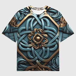 Мужская футболка оверсайз Симметричный орнамент в кельтской стилистике