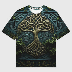 Мужская футболка оверсайз Дерево друидов