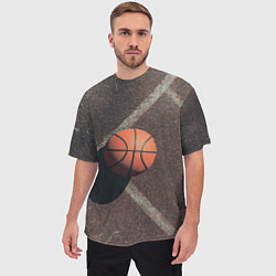Футболка оверсайз мужская Мяч баскетбольный, цвет: 3D-принт — фото 2