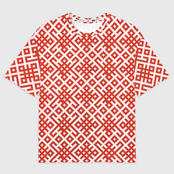 Мужская футболка оверсайз Славянские обережные узоры