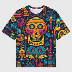Мужская футболка оверсайз Узор в мексиканском стиле