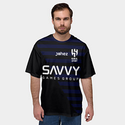 Футболка оверсайз мужская Неймар форма Аль-Хиляль 23-24 третья, цвет: 3D-принт — фото 2