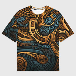 Мужская футболка оверсайз Паттерн в викингском стиле