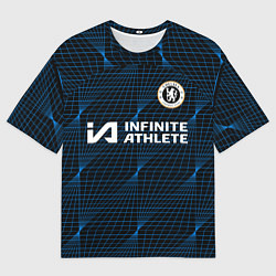 Футболка оверсайз мужская Михаил Мудрик форма Челси 23-24 гостевая, цвет: 3D-принт