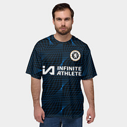 Футболка оверсайз мужская Энцо Фернандес форма Челси 23-24 гостевая, цвет: 3D-принт — фото 2