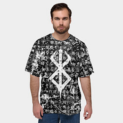 Футболка оверсайз мужская Berserk - цитаты Гатса, цвет: 3D-принт — фото 2
