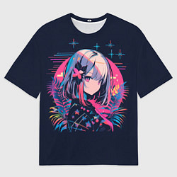 Футболка оверсайз мужская Розовый цветок на восходе, цвет: 3D-принт