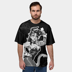 Футболка оверсайз мужская Карлах в костюме зайки - baldurs gate, цвет: 3D-принт — фото 2