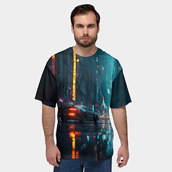 Футболка оверсайз мужская Уличный пейзаж, цвет: 3D-принт — фото 2