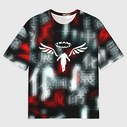 Футболка оверсайз мужская Токийские мстители иероглифы мстителя, цвет: 3D-принт
