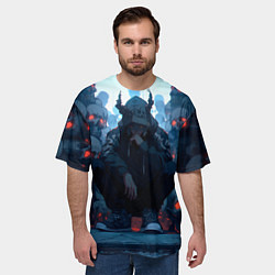 Футболка оверсайз мужская Демон и черепа, цвет: 3D-принт — фото 2