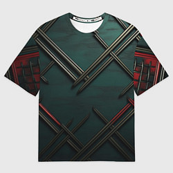 Футболка оверсайз мужская Диагональный узор в шотландском стиле, цвет: 3D-принт