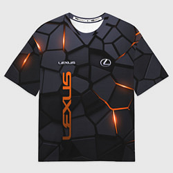 Футболка оверсайз мужская Lexus - плиты с эффектом свечения, цвет: 3D-принт