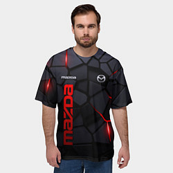 Футболка оверсайз мужская Mazda - плиты с эффектом свечения, цвет: 3D-принт — фото 2
