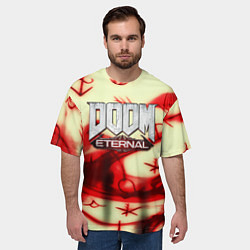 Футболка оверсайз мужская Doom Eteranal символы марса, цвет: 3D-принт — фото 2