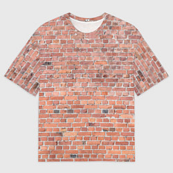 Мужская футболка оверсайз Кирпичная стена узор
