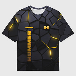 Мужская футболка оверсайз Hummer - плиты с эффектом свечения