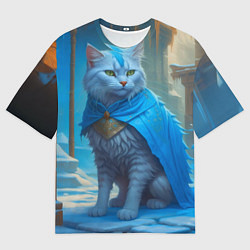 Футболка оверсайз мужская Снежный кот, цвет: 3D-принт