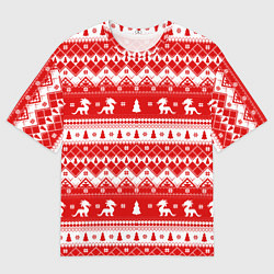 Футболка оверсайз мужская Новогодние драконы, цвет: 3D-принт