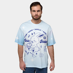 Футболка оверсайз мужская Newjeans bunny, цвет: 3D-принт — фото 2