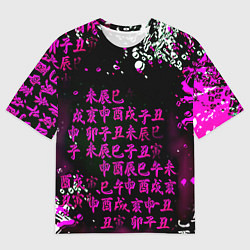 Футболка оверсайз мужская Аниме бомбинг пинк, цвет: 3D-принт