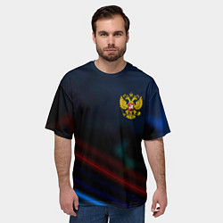 Футболка оверсайз мужская Спортивная россия герб, цвет: 3D-принт — фото 2