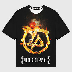 Футболка оверсайз мужская Linkin Park - fire logo, цвет: 3D-принт