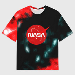 Футболка оверсайз мужская NASA космос краски, цвет: 3D-принт