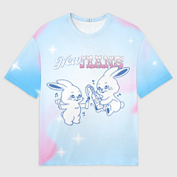 Футболка оверсайз мужская Newjeans баннис, цвет: 3D-принт