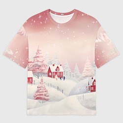 Мужская футболка оверсайз Снежное сияние ночи