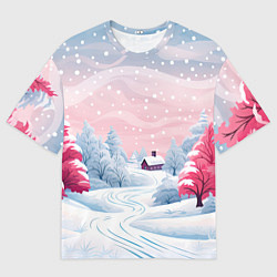 Футболка оверсайз мужская Пушистый снегопад, цвет: 3D-принт