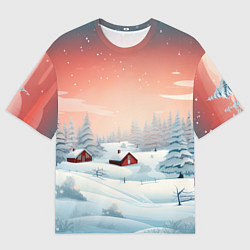 Мужская футболка оверсайз Погружение в зимнюю атмосферу