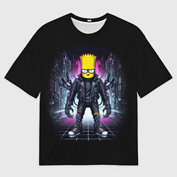 Футболка оверсайз мужская Cool Bart Simpson - cyberpunk - ai art, цвет: 3D-принт