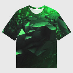 Мужская футболка оверсайз Видение зеленого в абстракции