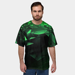 Футболка оверсайз мужская Видение зеленого в абстракции, цвет: 3D-принт — фото 2