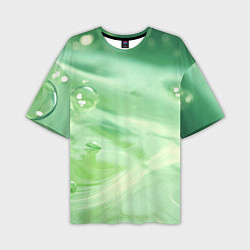 Футболка оверсайз мужская Зеленая вода с пузырями, цвет: 3D-принт